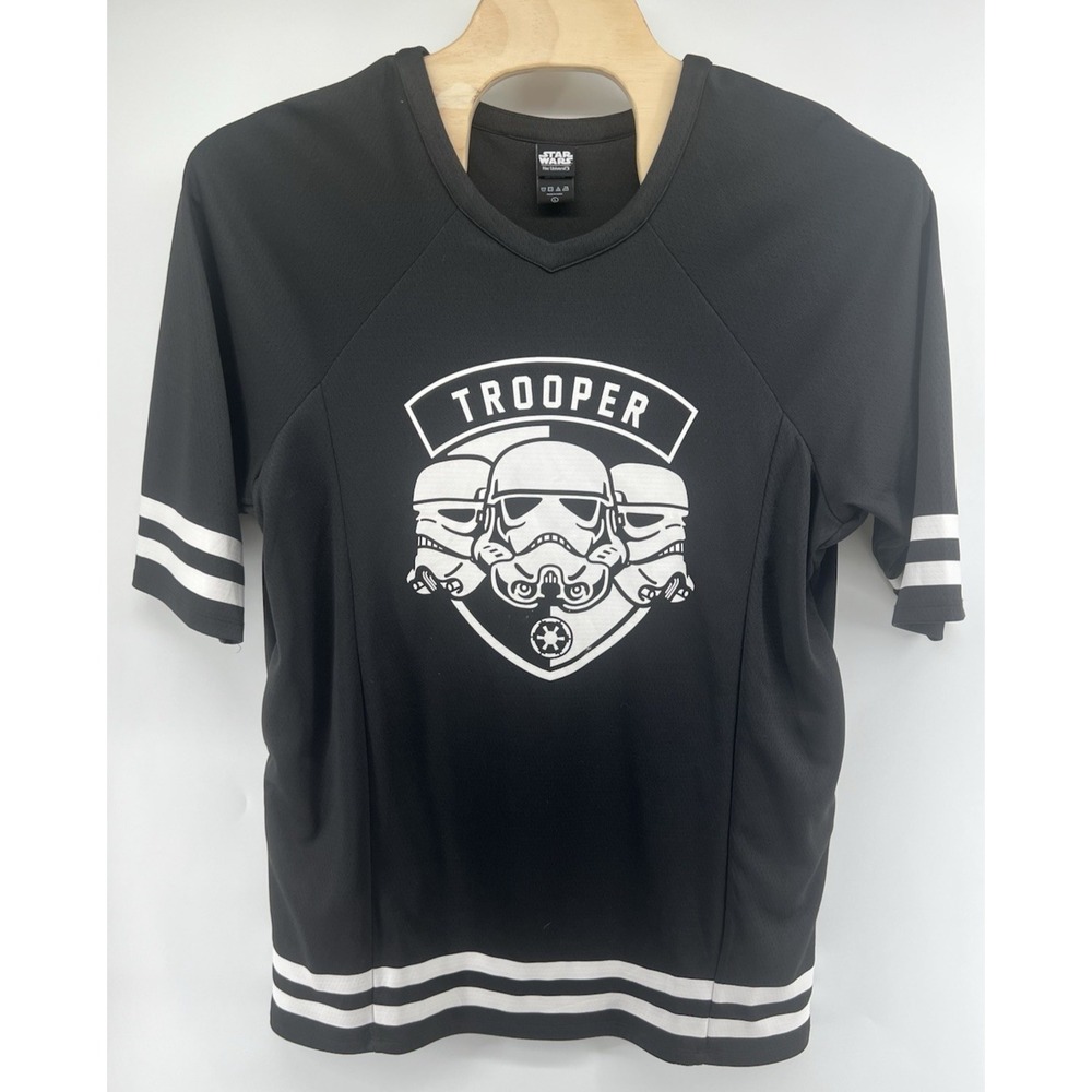 Star Wars Her Universe Stormtrooper Hockey Jersey Tunic Top Large Black White